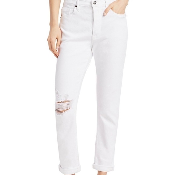 Frame NWT Le Beau Distressed High Rise Straight Leg Jeans Size 26 - Picture 2 of 12